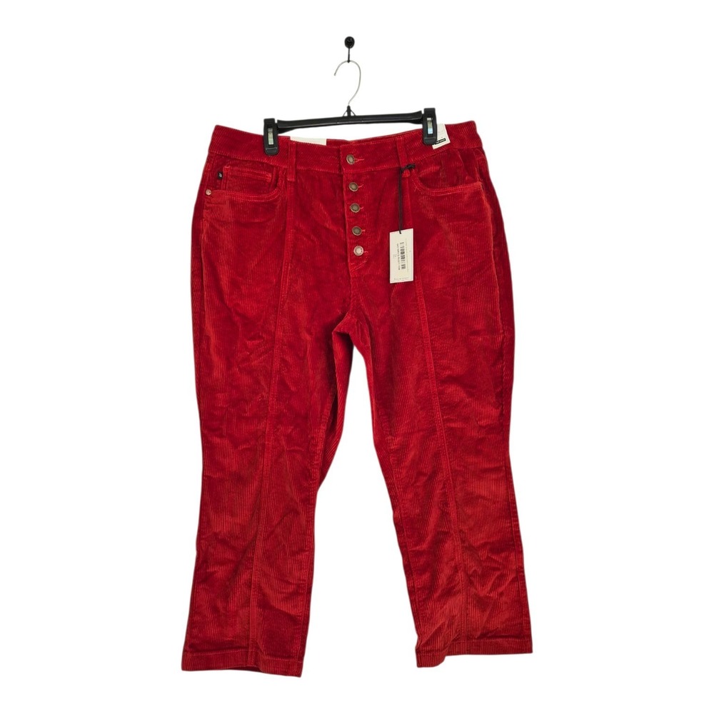 Judy Blue 18W Rust Red Corduroy High Waist Button Fly Straight Leg Pants NWT